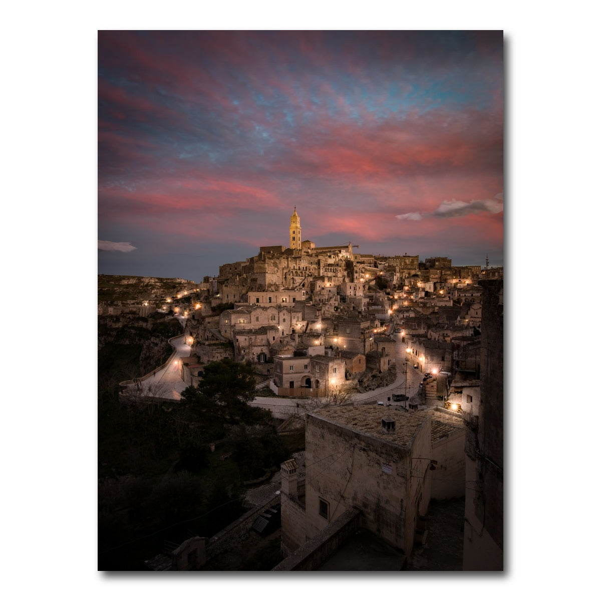 AUTO-MOCKUP WHITE | Sunset in Matera | 1 Piece | Gallery Wrap Canvas | group=3x4