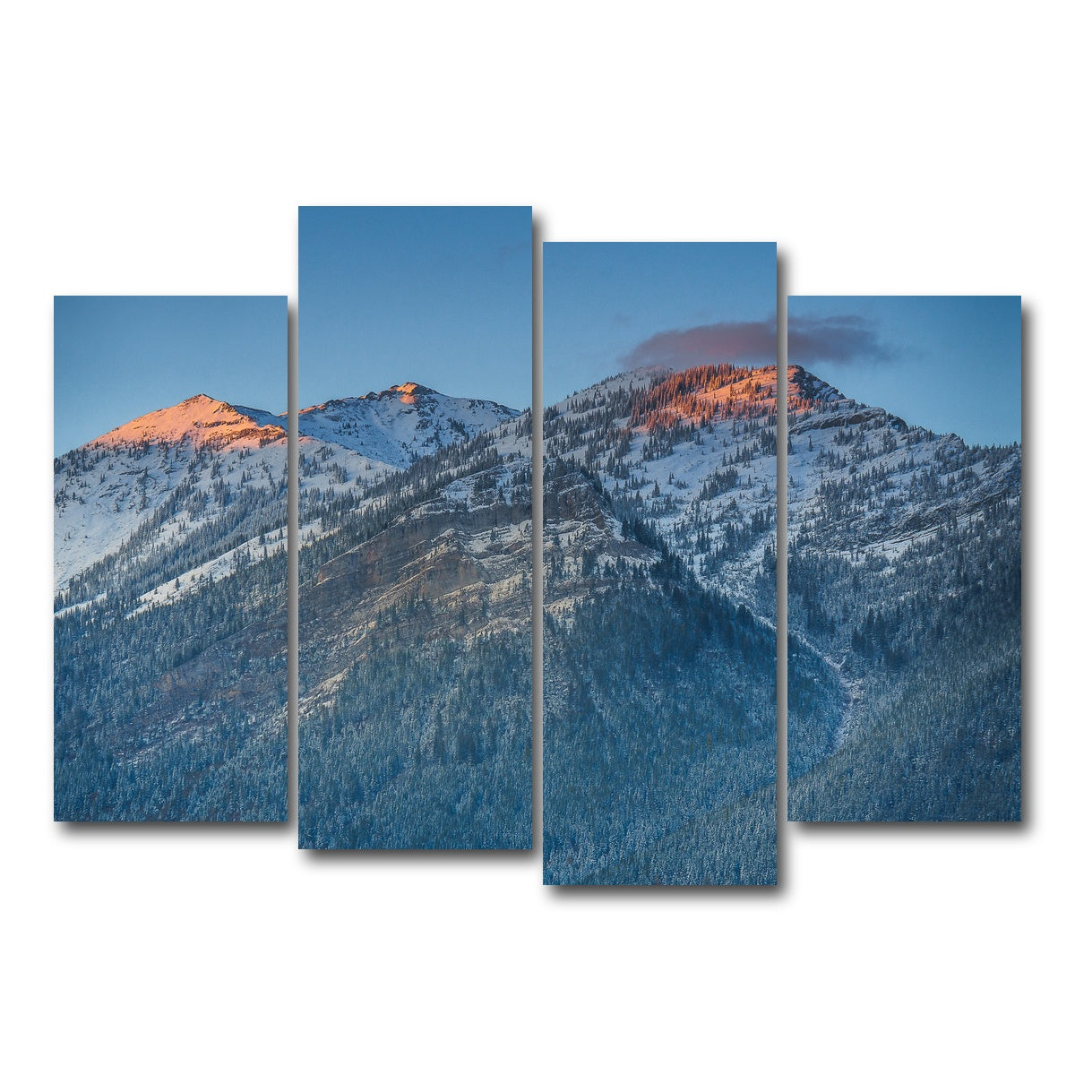 AUTO-MOCKUP WHITE | Sunset on Three Sisters | 4 Piece | Gallery Wrap Canvas | group=4_normal