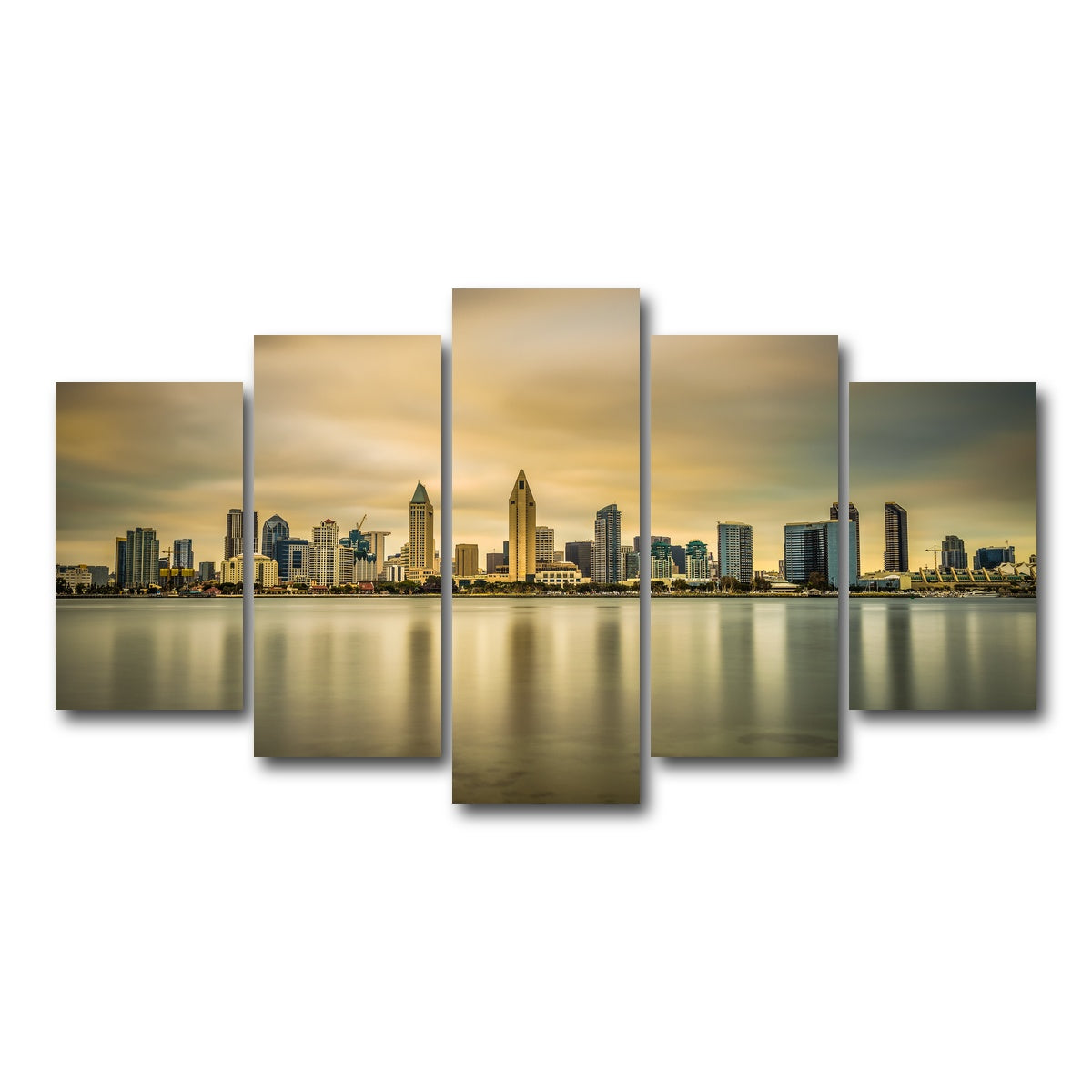 AUTO-MOCKUP WHITE | Sunset skyline of San Diego | 5 Piece | Gallery Wrap Canvas | group=5_normal