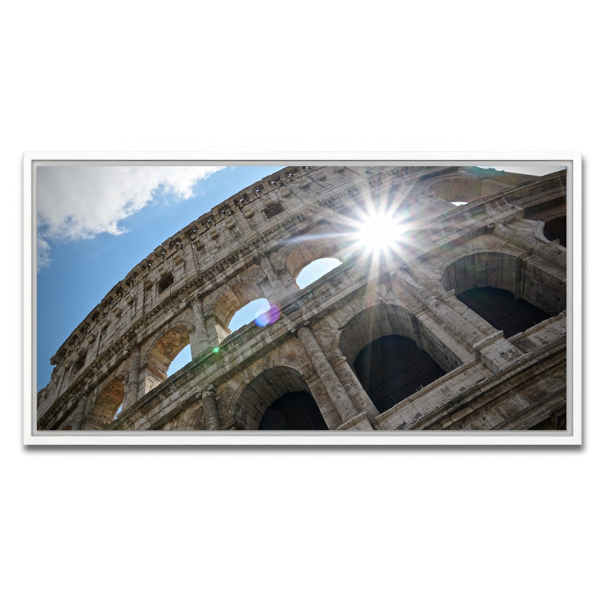 AUTO-MOCKUP WHITE | Sunshine at the Colosseum | 1 Piece | White Framed Canvas | group=2x1