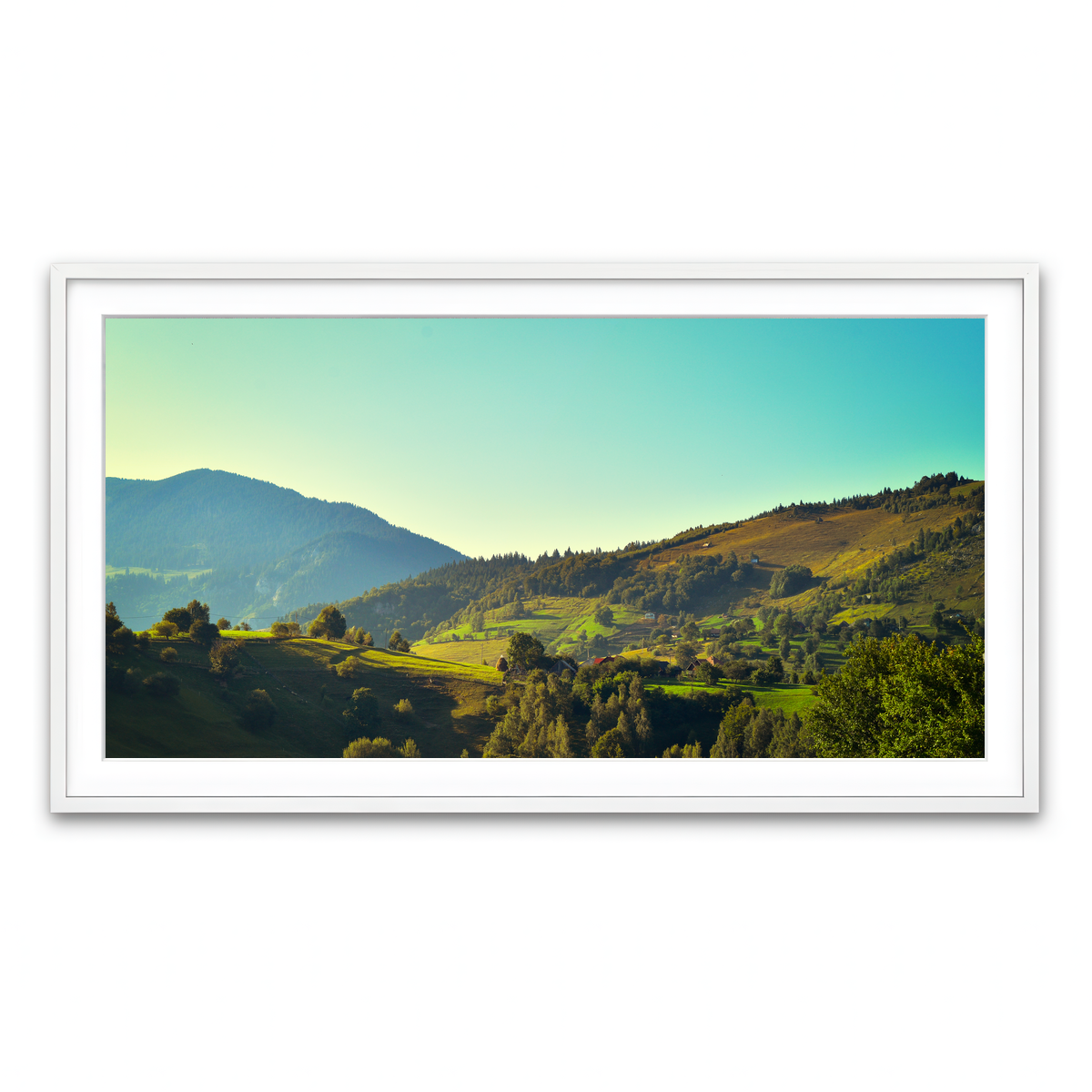 Framed Print 2x1 White