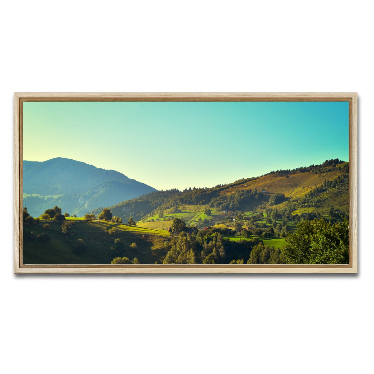 AUTO-MOCKUP WHITE | Sunshine on Magura Romania 3 | 1 Piece | Natural Framed Canvas | group=2x1