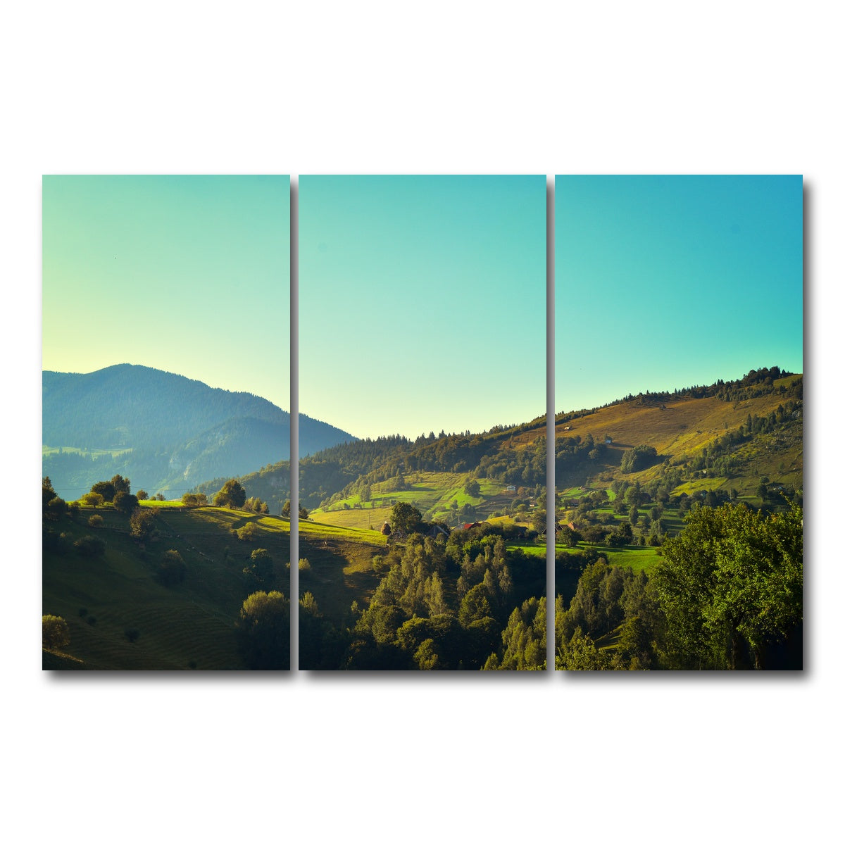 AUTO-MOCKUP WHITE | Sunshine on Magura Romania 3 | 3 Piece | Gallery Wrap Canvas | group=12x24
