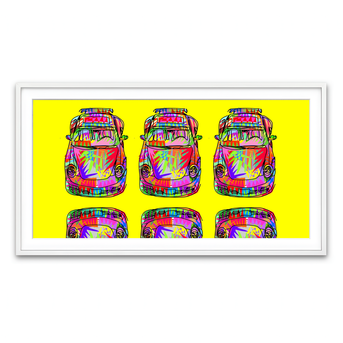 Framed Print 2x1 White