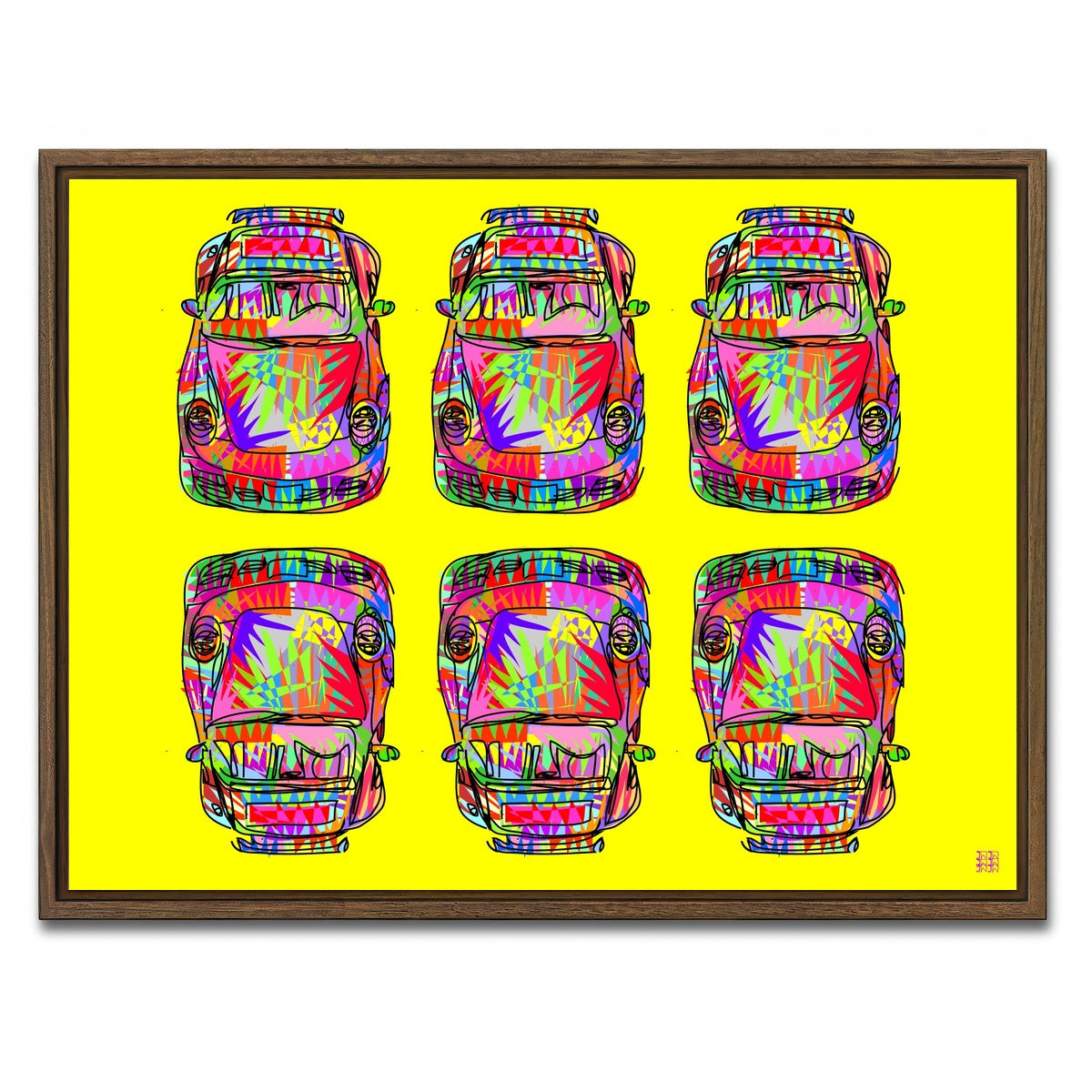 AUTO-MOCKUP WHITE | Super Wavy | 1 Piece | Walnut Framed Canvas | group=4x3