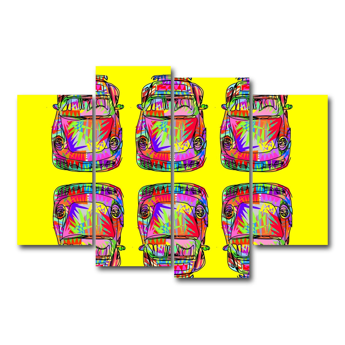 AUTO-MOCKUP WHITE | Super Wavy | 4 Piece | Gallery Wrap Canvas | group=4_short