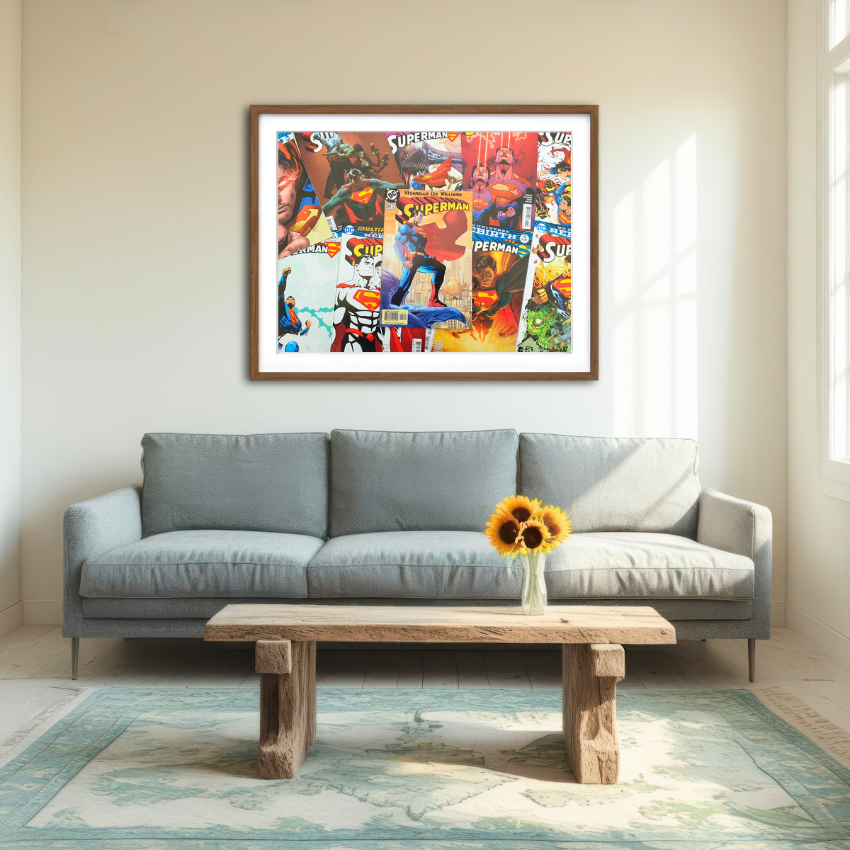 AUTO-MOCKUP ROOM | Superman Comic Books Wall Art