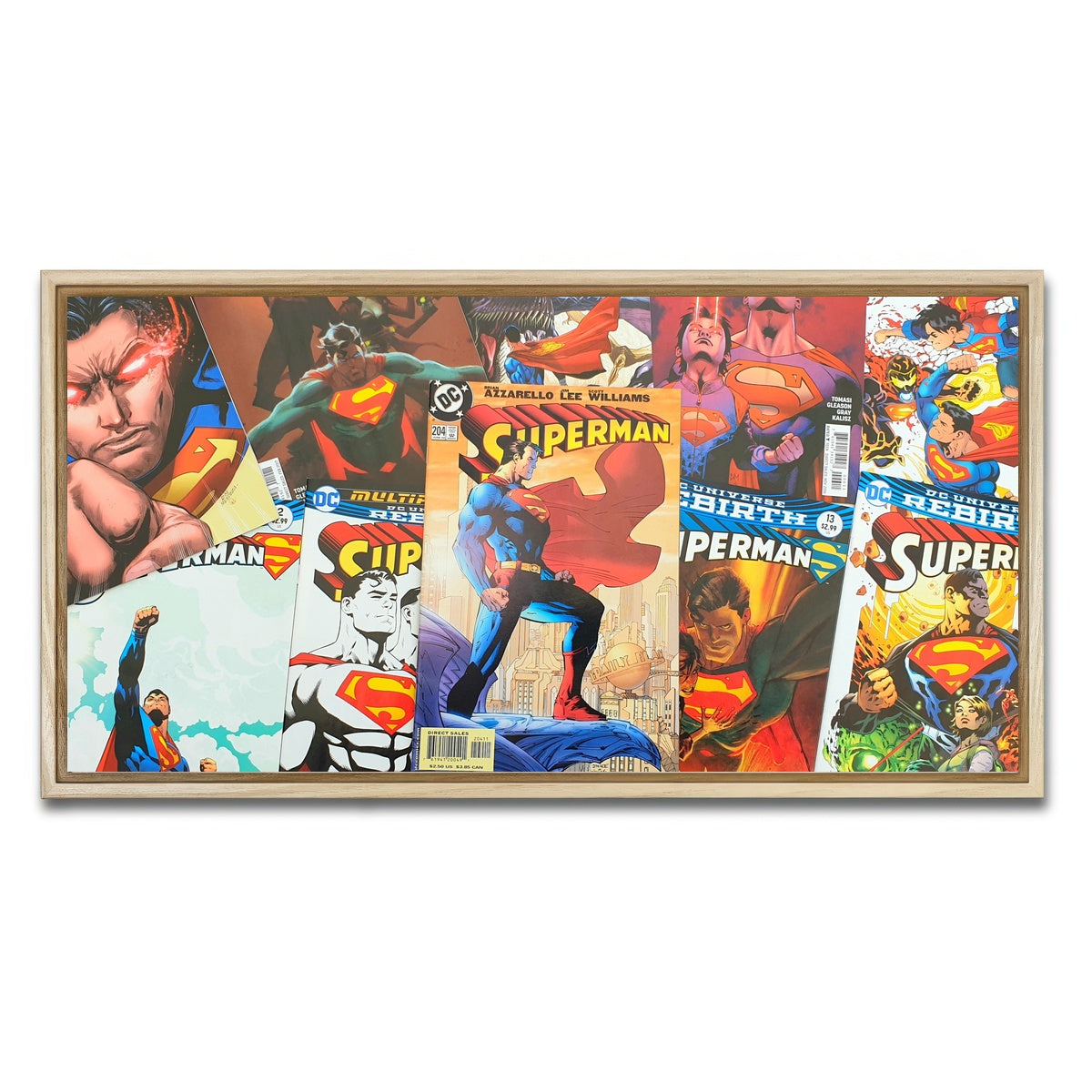 AUTO-MOCKUP WHITE | Superman comic books | 1 Piece | Natural Framed Canvas | group=2x1