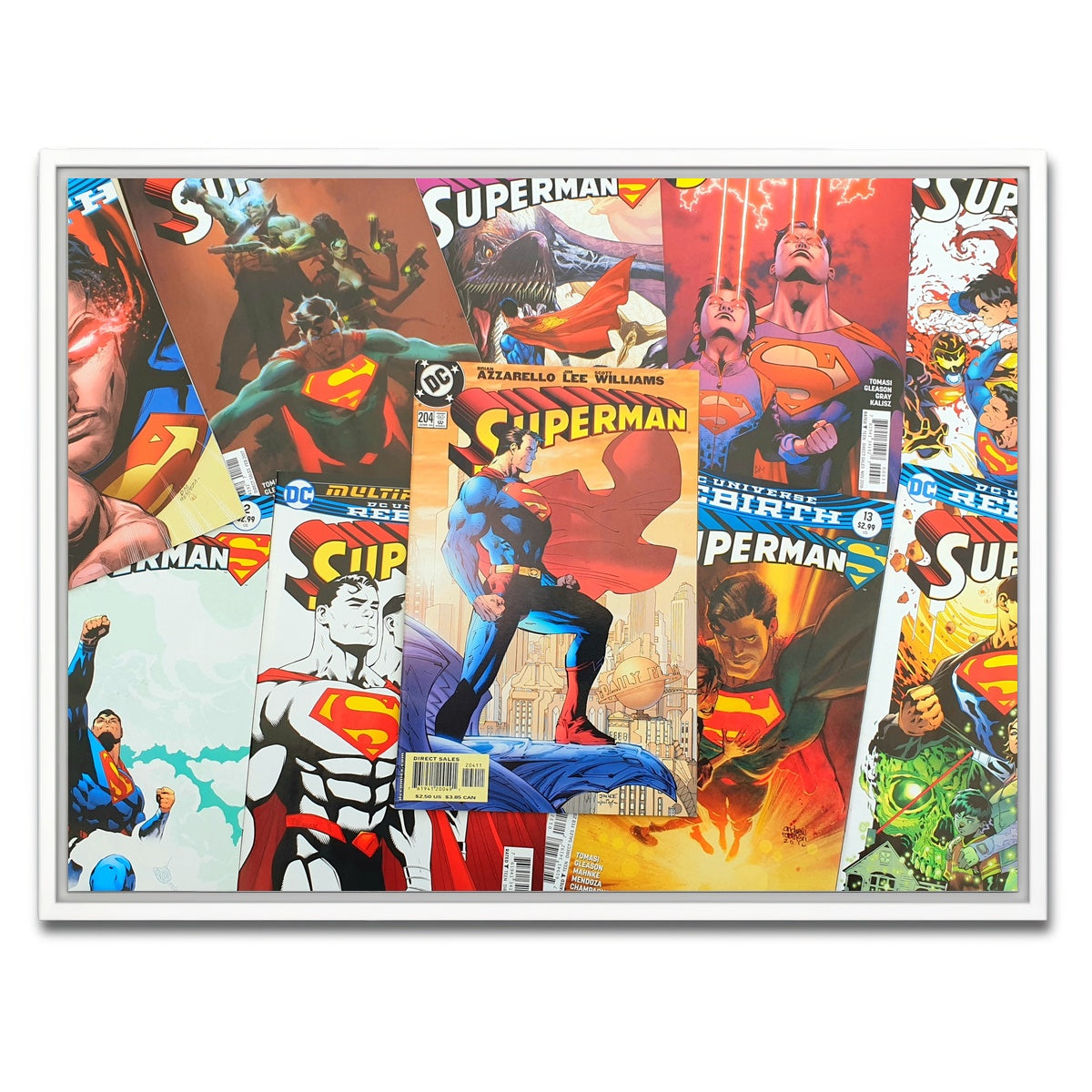 AUTO-MOCKUP WHITE | Superman comic books | 1 Piece | White Framed Canvas | group=4x3