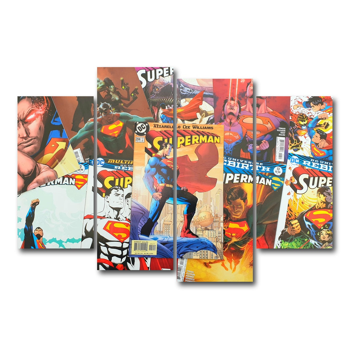 AUTO-MOCKUP WHITE | Superman comic books | 4 Piece | Gallery Wrap Canvas | group=4_short