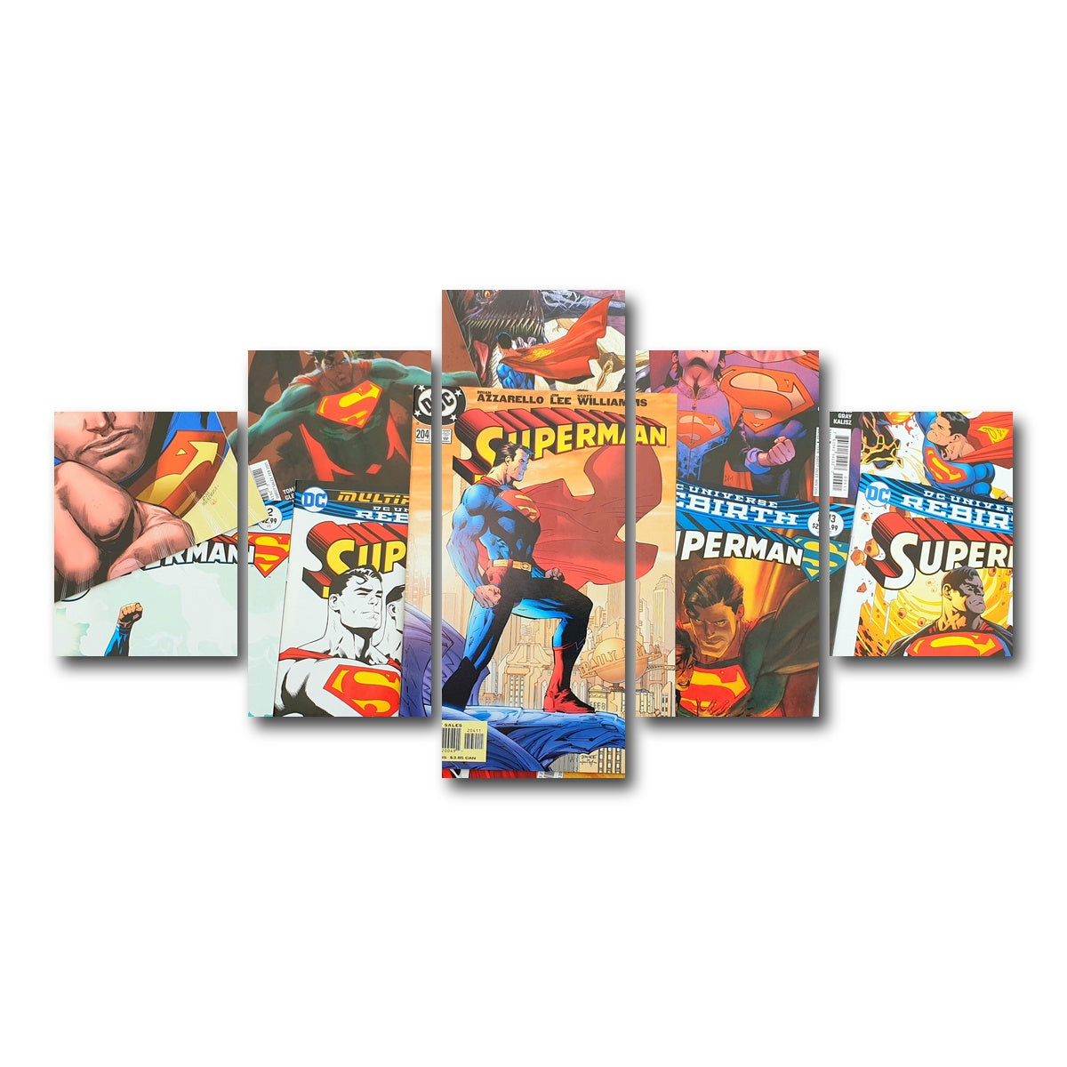 AUTO-MOCKUP WHITE | Superman comic books | 5 Piece | Gallery Wrap Canvas | group=5_short