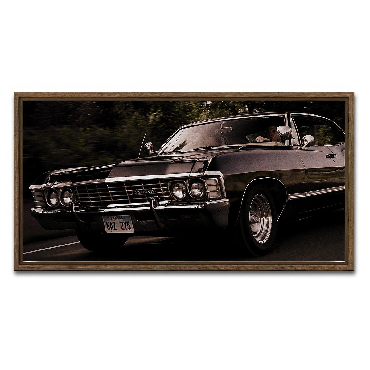 AUTO-MOCKUP WHITE | Supernatural Impala | 1 Piece | Walnut Framed Canvas | group=2x1