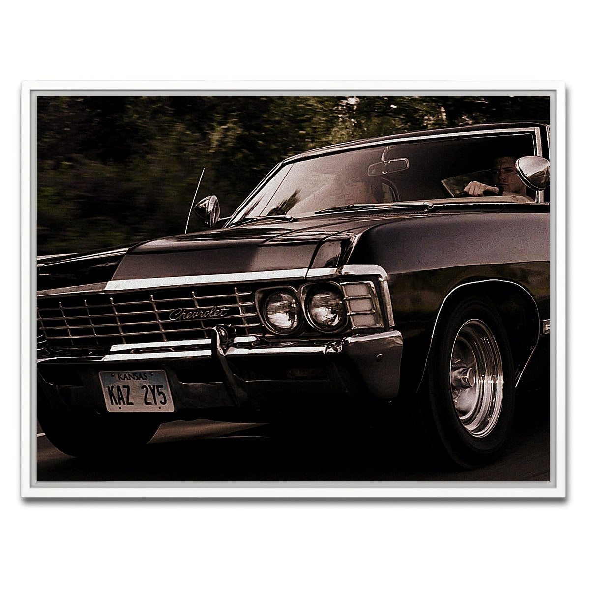 AUTO-MOCKUP WHITE | Supernatural Impala | 1 Piece | White Framed Canvas | group=4x3