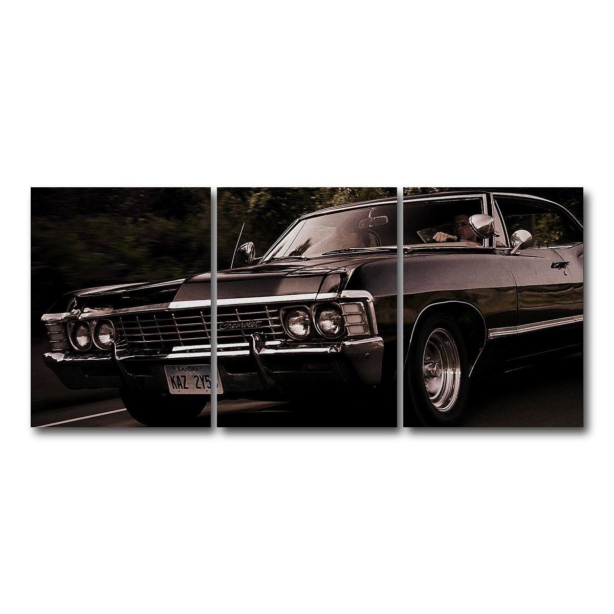 AUTO-MOCKUP WHITE | Supernatural Impala | 3 Piece | Gallery Wrap Canvas | group=18x24
