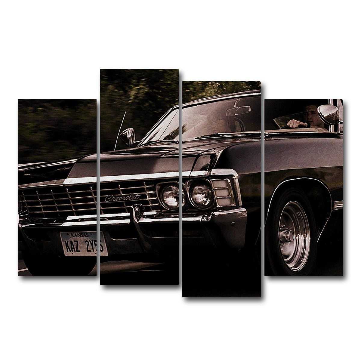 AUTO-MOCKUP WHITE | Supernatural Impala | 4 Piece | Gallery Wrap Canvas | group=4_normal