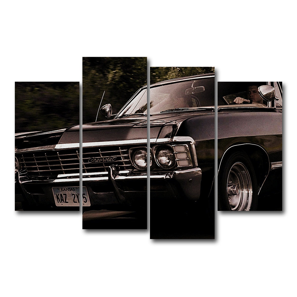 AUTO-MOCKUP WHITE | Supernatural Impala | 4 Piece | Gallery Wrap Canvas | group=4_short