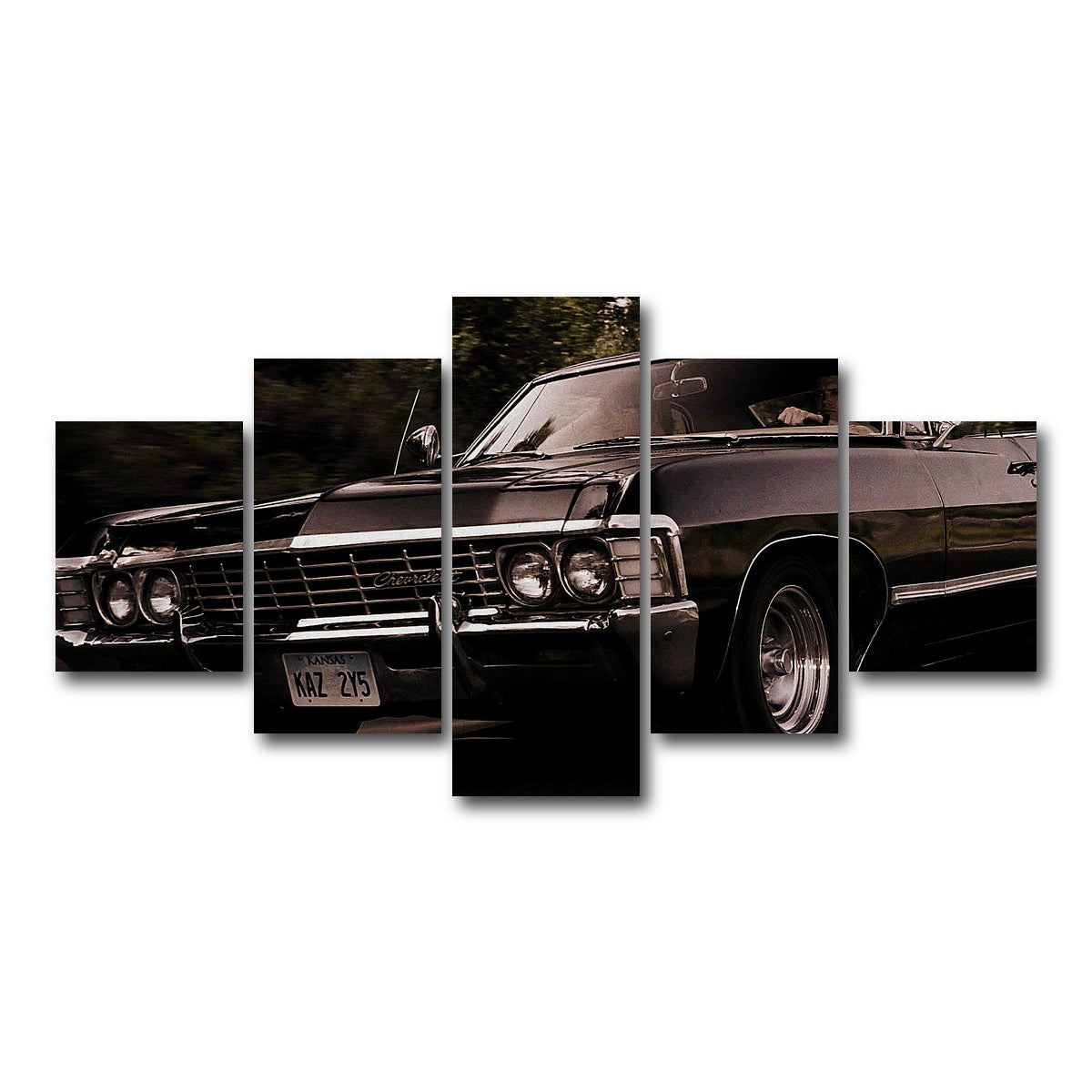 AUTO-MOCKUP WHITE | Supernatural Impala | 5 Piece | Gallery Wrap Canvas | group=5_short