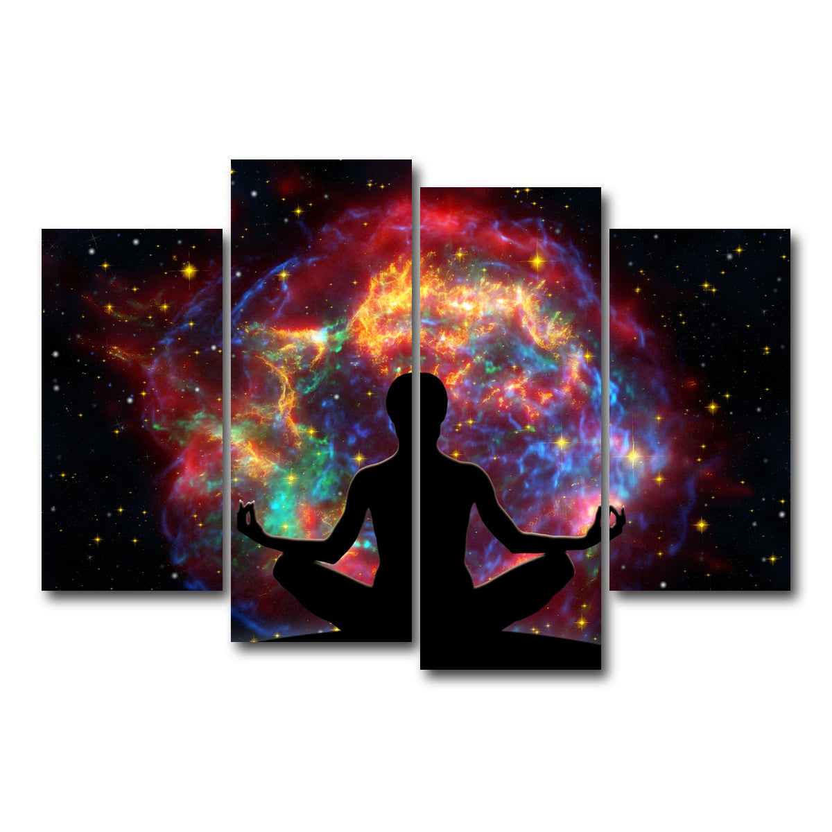 AUTO-MOCKUP WHITE | Supernova Meditation | 4 Piece | Gallery Wrap Canvas | group=4_short