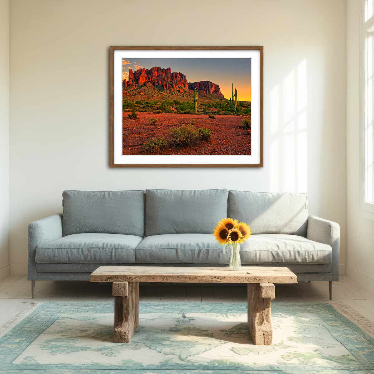 AUTO-MOCKUP ROOM | Superstition Mountains Sunset Wall Art
