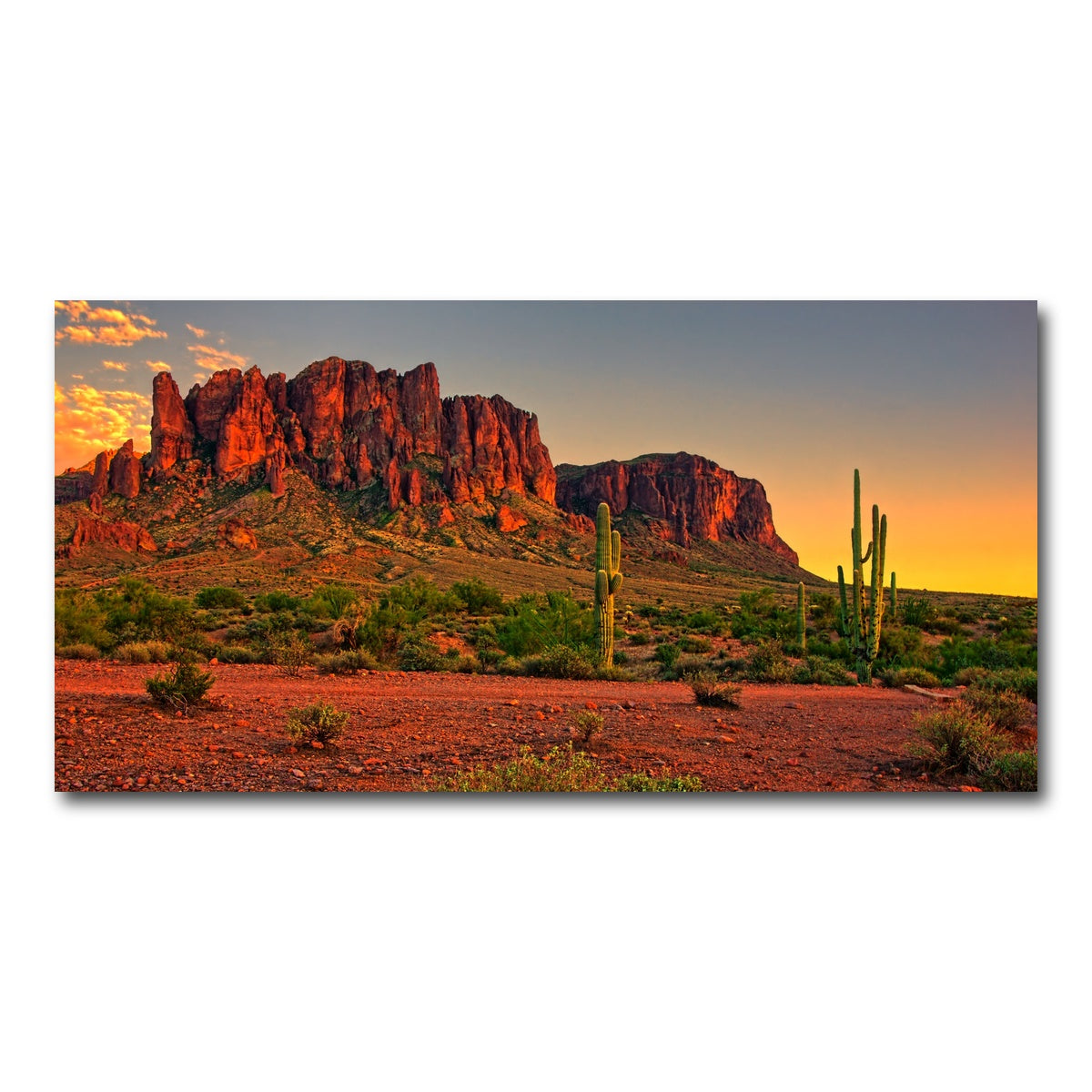 AUTO-MOCKUP WHITE | Superstition Mountains Sunset | 1 Piece | Gallery Wrap Canvas | group=2x1
