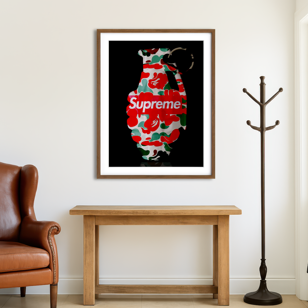 AUTO-MOCKUP ROOM | Supreme Camo LV Grenade Wall Art