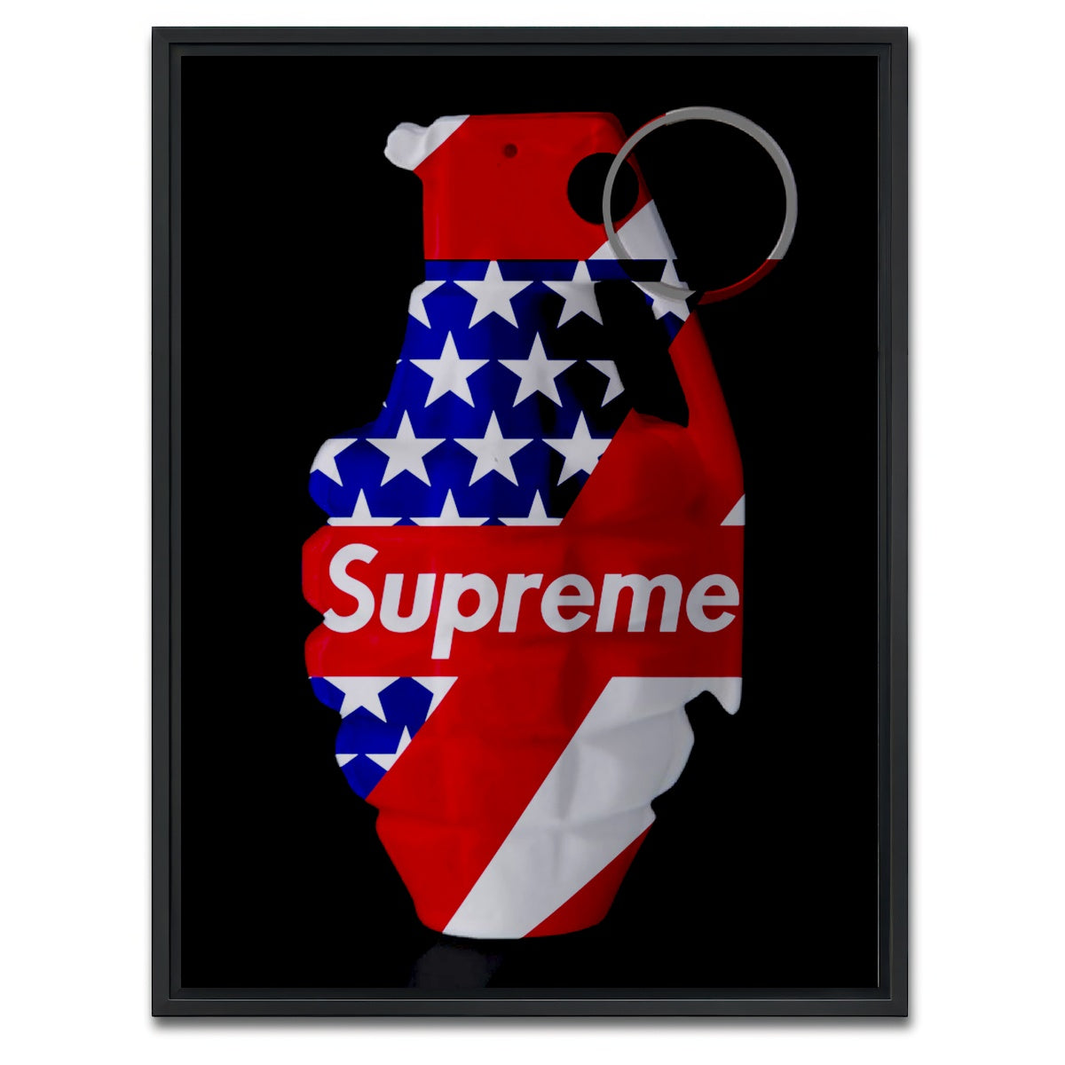 AUTO-MOCKUP WHITE | Supreme Strips Grenade | 1 Piece | Black Framed Canvas | group=3x4