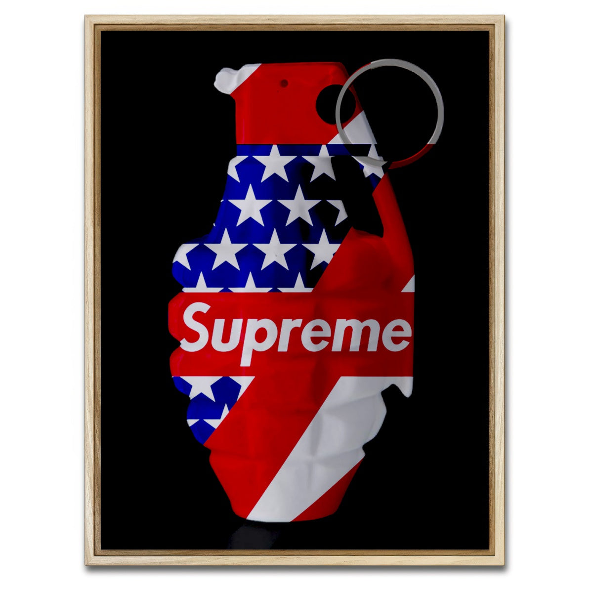 AUTO-MOCKUP WHITE | Supreme Strips Grenade | 1 Piece | Natural Framed Canvas | group=3x4