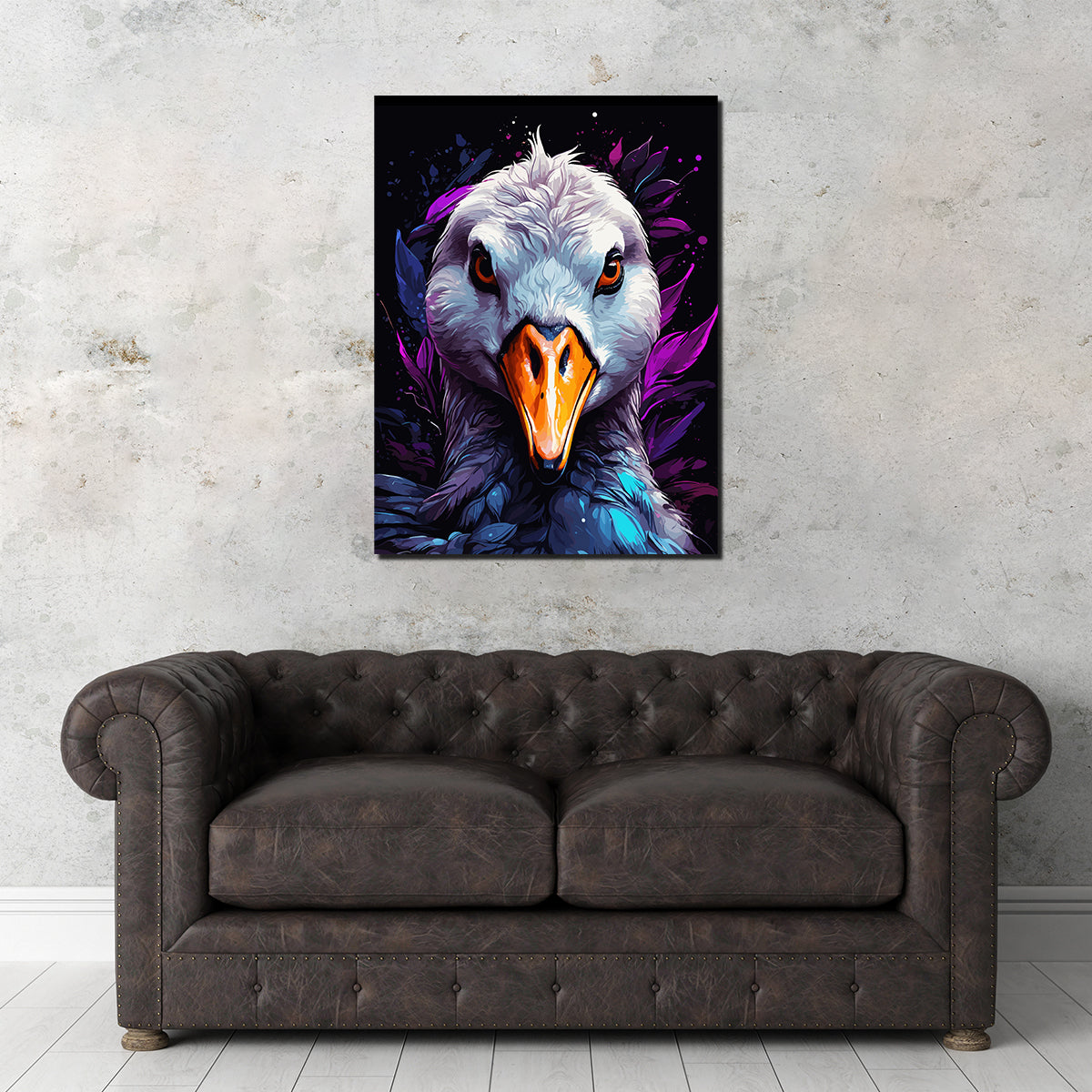 Swan Animal Colorful Wall Art