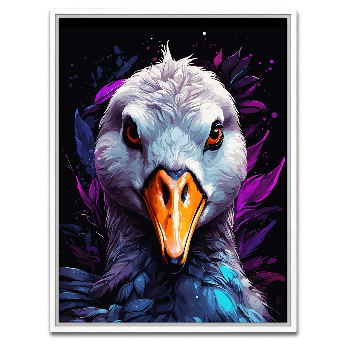 AUTO-MOCKUP WHITE | Swan Animal Colorful | 1 Piece | White Framed Canvas | group=3x4