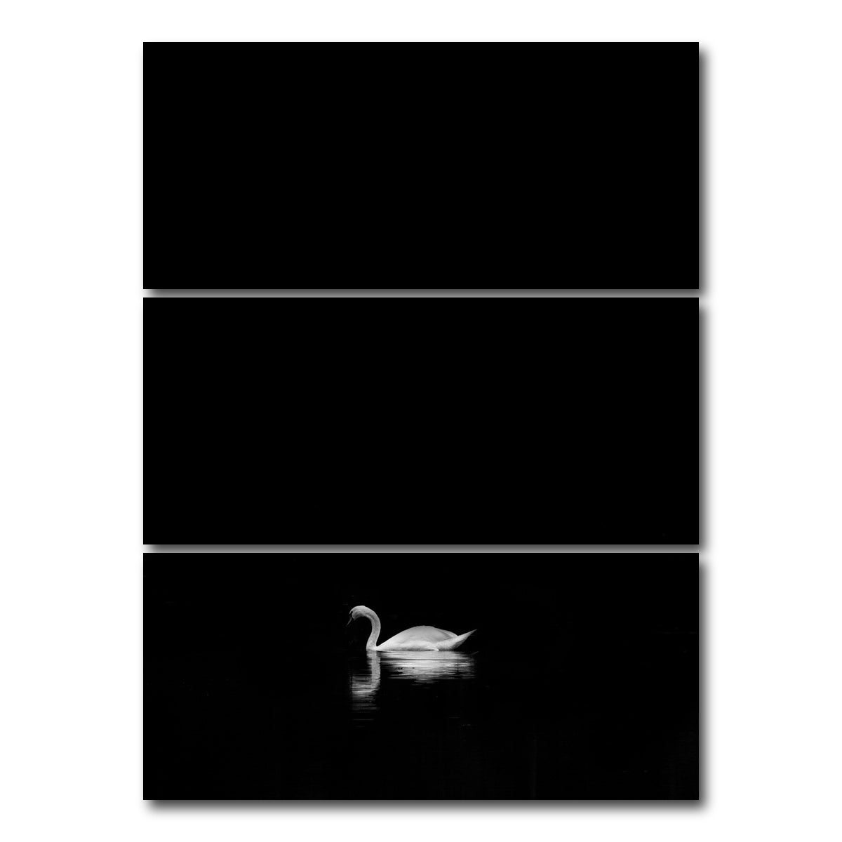 AUTO-MOCKUP WHITE | Swan Lake 1 | 3 Piece | Gallery Wrap Canvas | group=8x18_stacked