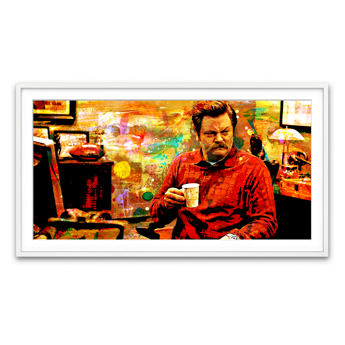 Framed Print 2x1 White