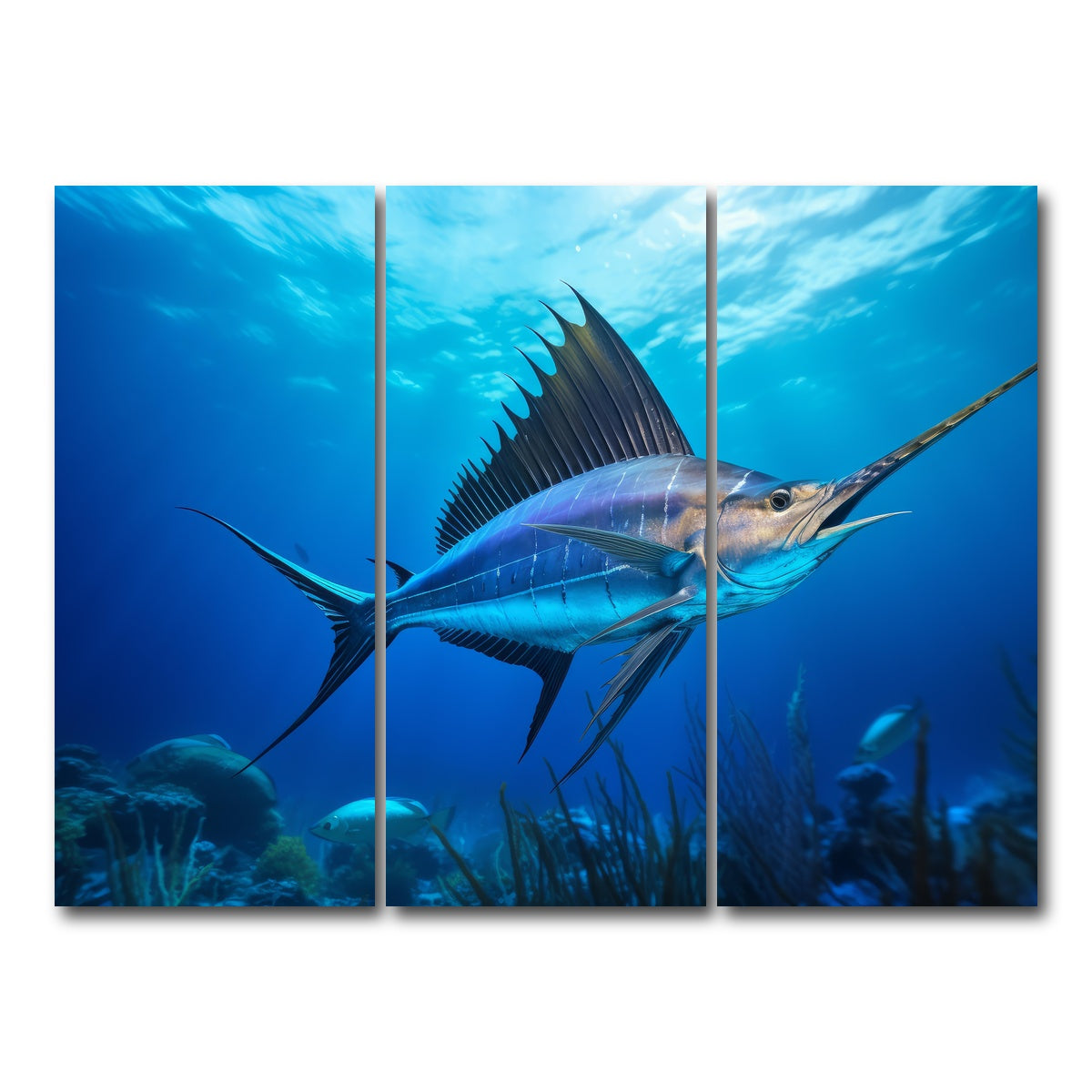 AUTO-MOCKUP WHITE | Swordfish | 3 Piece | Gallery Wrap Canvas | group=8x18