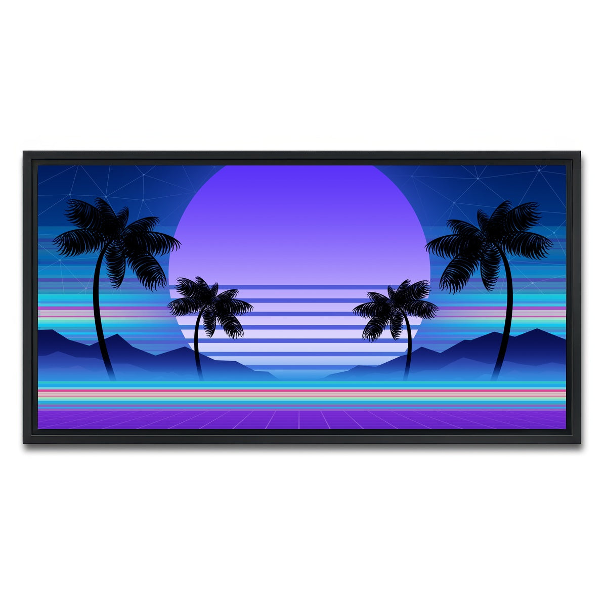 AUTO-MOCKUP WHITE | Synthwave and retrowave | 1 Piece | Black Framed Canvas | group=2x1