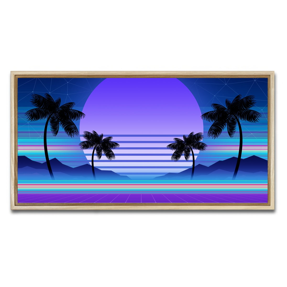 AUTO-MOCKUP WHITE | Synthwave and retrowave | 1 Piece | Natural Framed Canvas | group=2x1