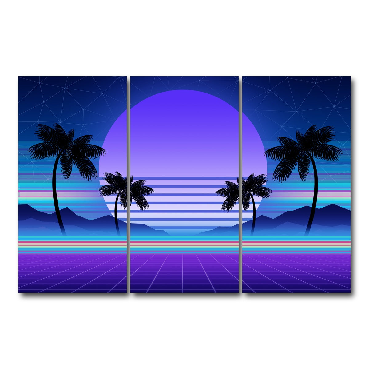 AUTO-MOCKUP WHITE | Synthwave and retrowave | 3 Piece | Gallery Wrap Canvas | group=12x24