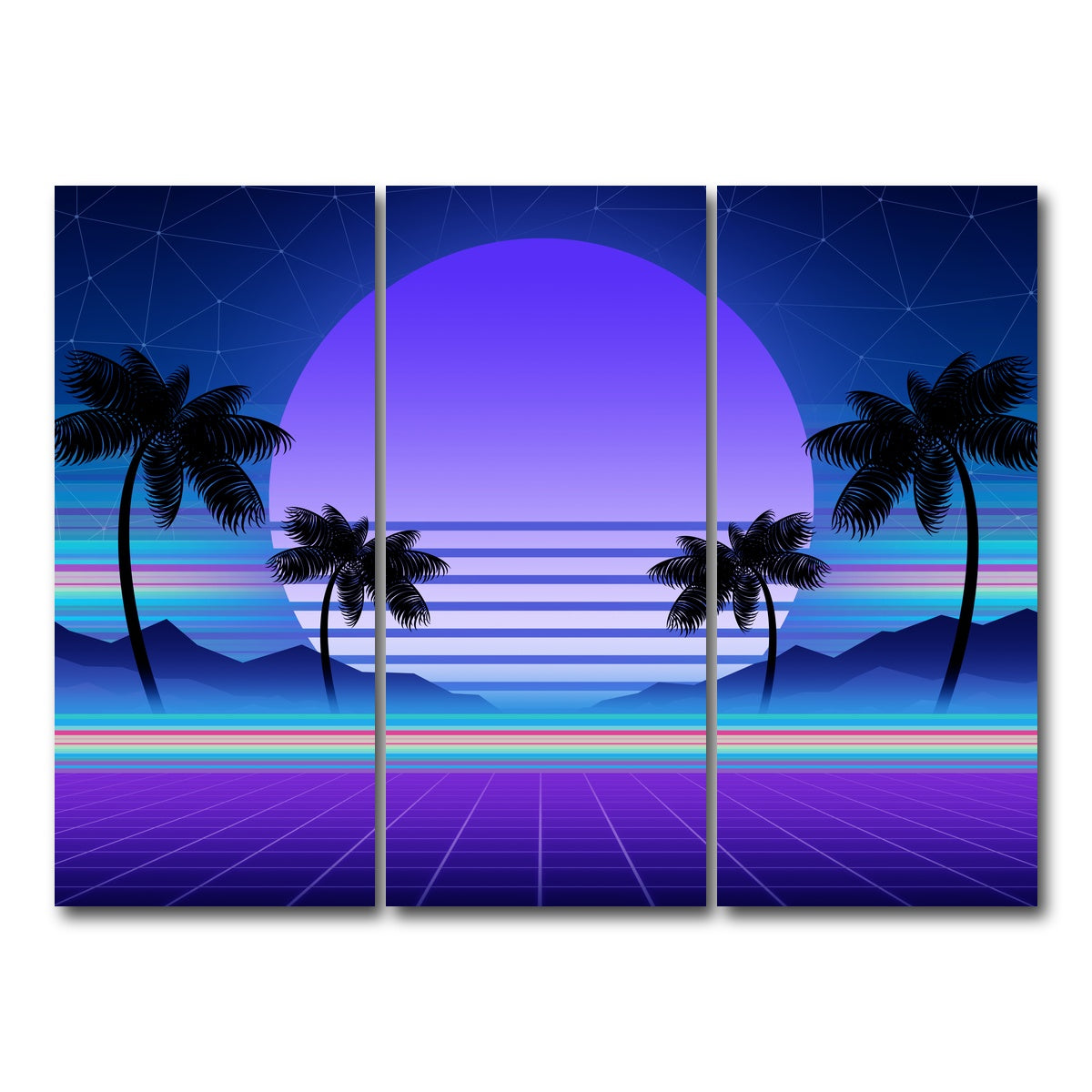 AUTO-MOCKUP WHITE | Synthwave and retrowave | 3 Piece | Gallery Wrap Canvas | group=8x18