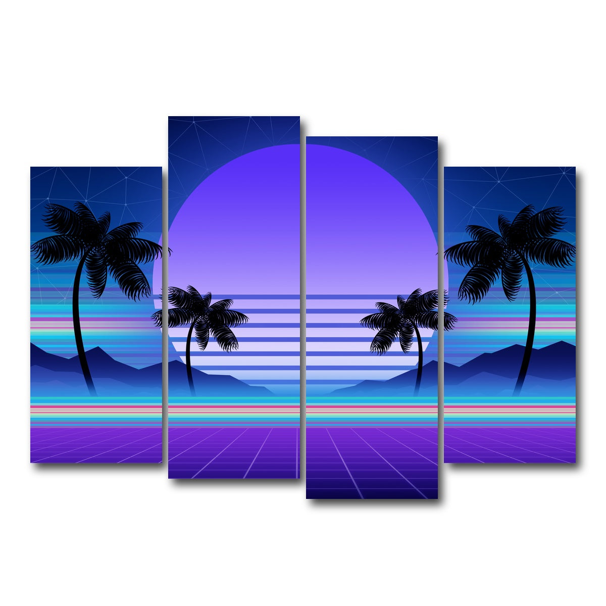 AUTO-MOCKUP WHITE | Synthwave and retrowave | 4 Piece | Gallery Wrap Canvas | group=4_normal