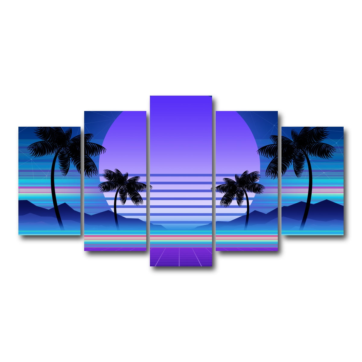 AUTO-MOCKUP WHITE | Synthwave and retrowave | 5 Piece | Gallery Wrap Canvas | group=5_normal