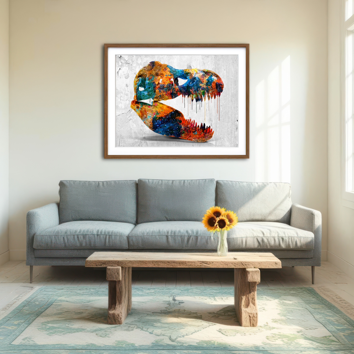 AUTO-MOCKUP ROOM | T-Rex Skull Wall Art