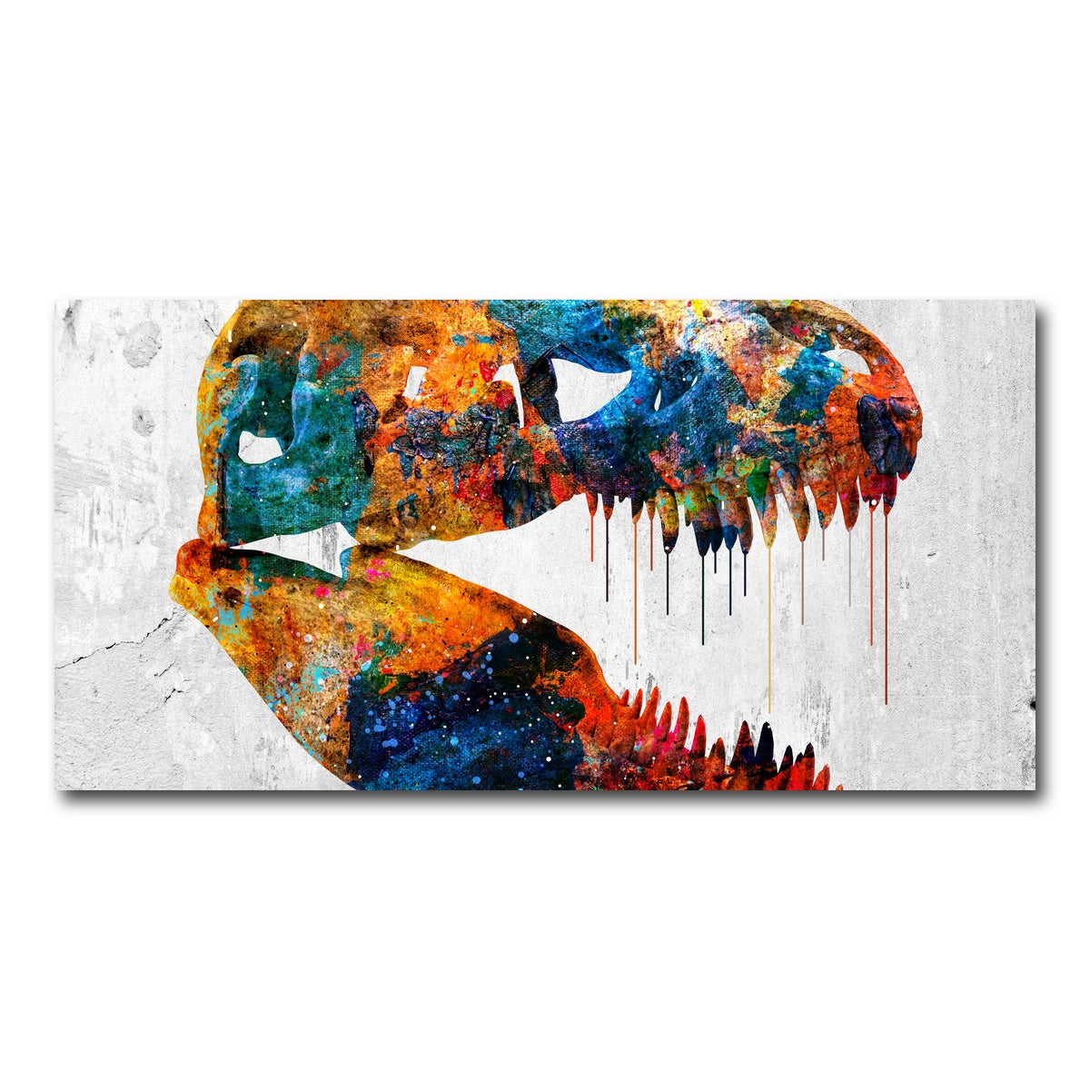 AUTO-MOCKUP WHITE | T-Rex skull | 1 Piece | Gallery Wrap Canvas | group=2x1