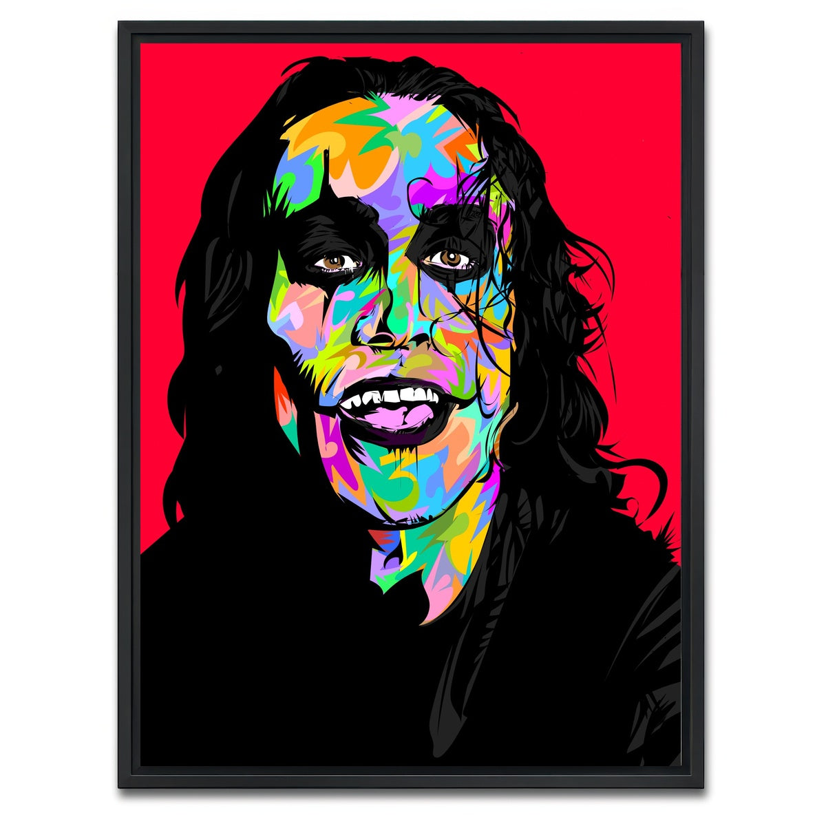 AUTO-MOCKUP WHITE | THE CROW in Red | 1 Piece | Black Framed Canvas | group=3x4