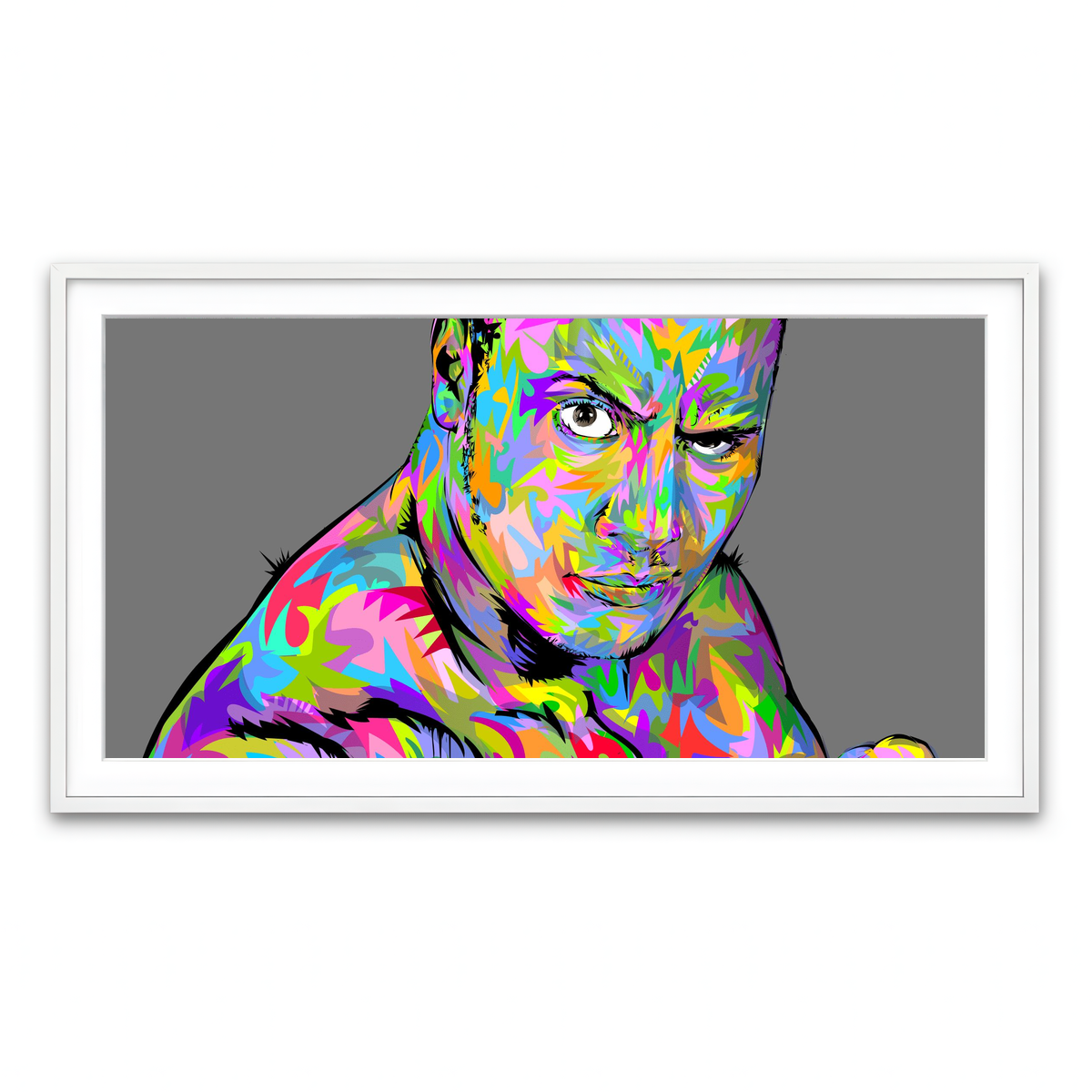 Framed Print 2x1 White