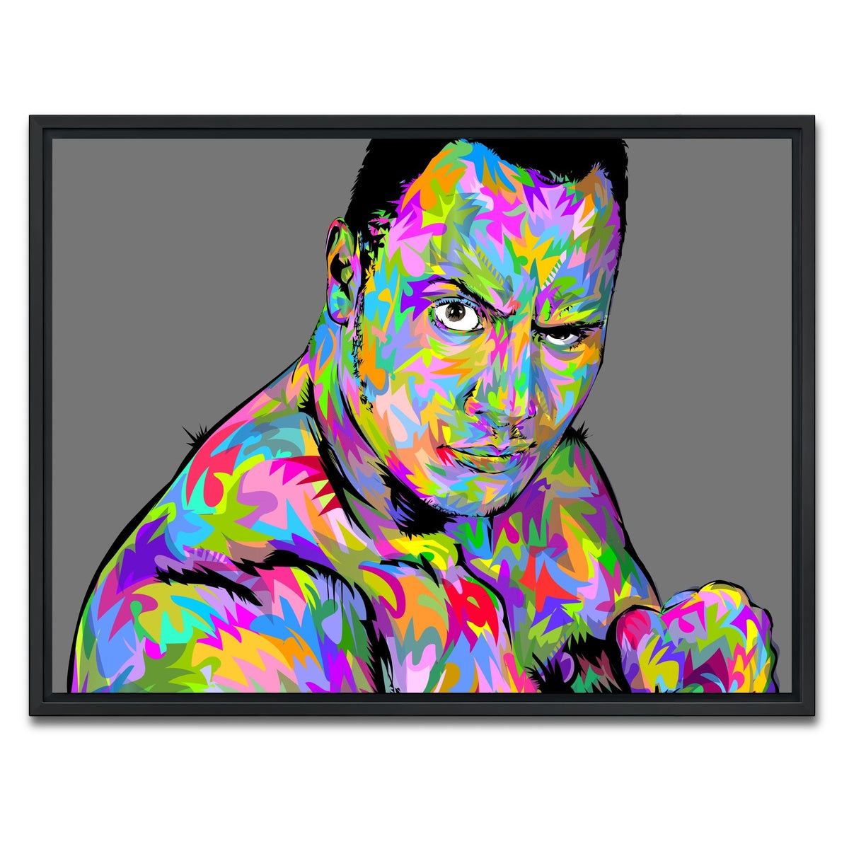 AUTO-MOCKUP WHITE | THE ROCK | 1 Piece | Black Framed Canvas | group=4x3