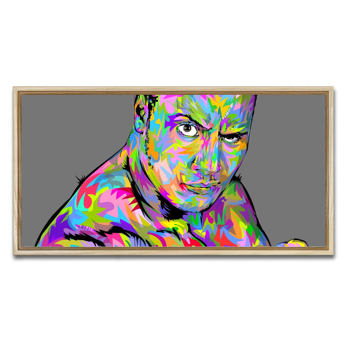 AUTO-MOCKUP WHITE | THE ROCK | 1 Piece | Natural Framed Canvas | group=2x1