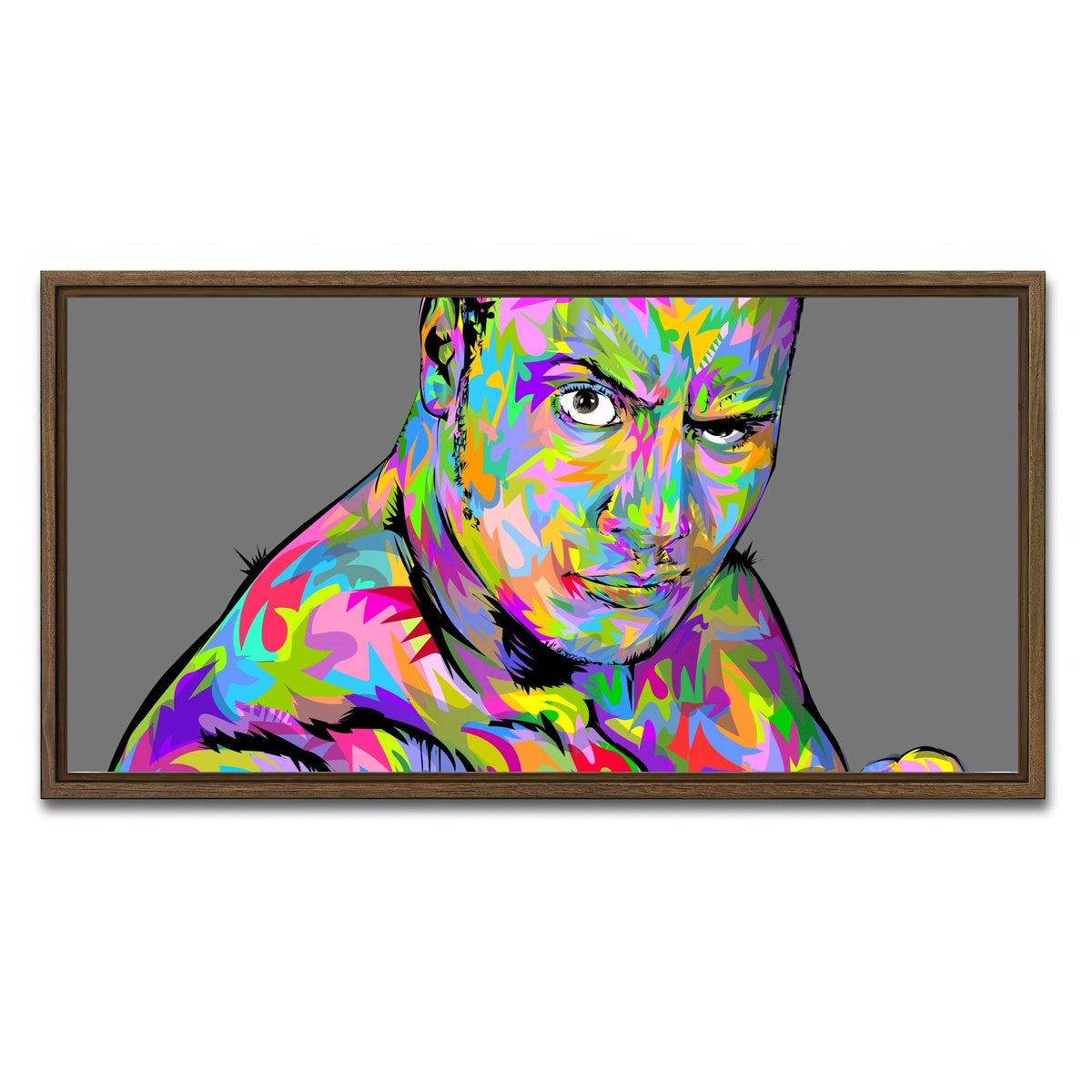 AUTO-MOCKUP WHITE | THE ROCK | 1 Piece | Walnut Framed Canvas | group=2x1