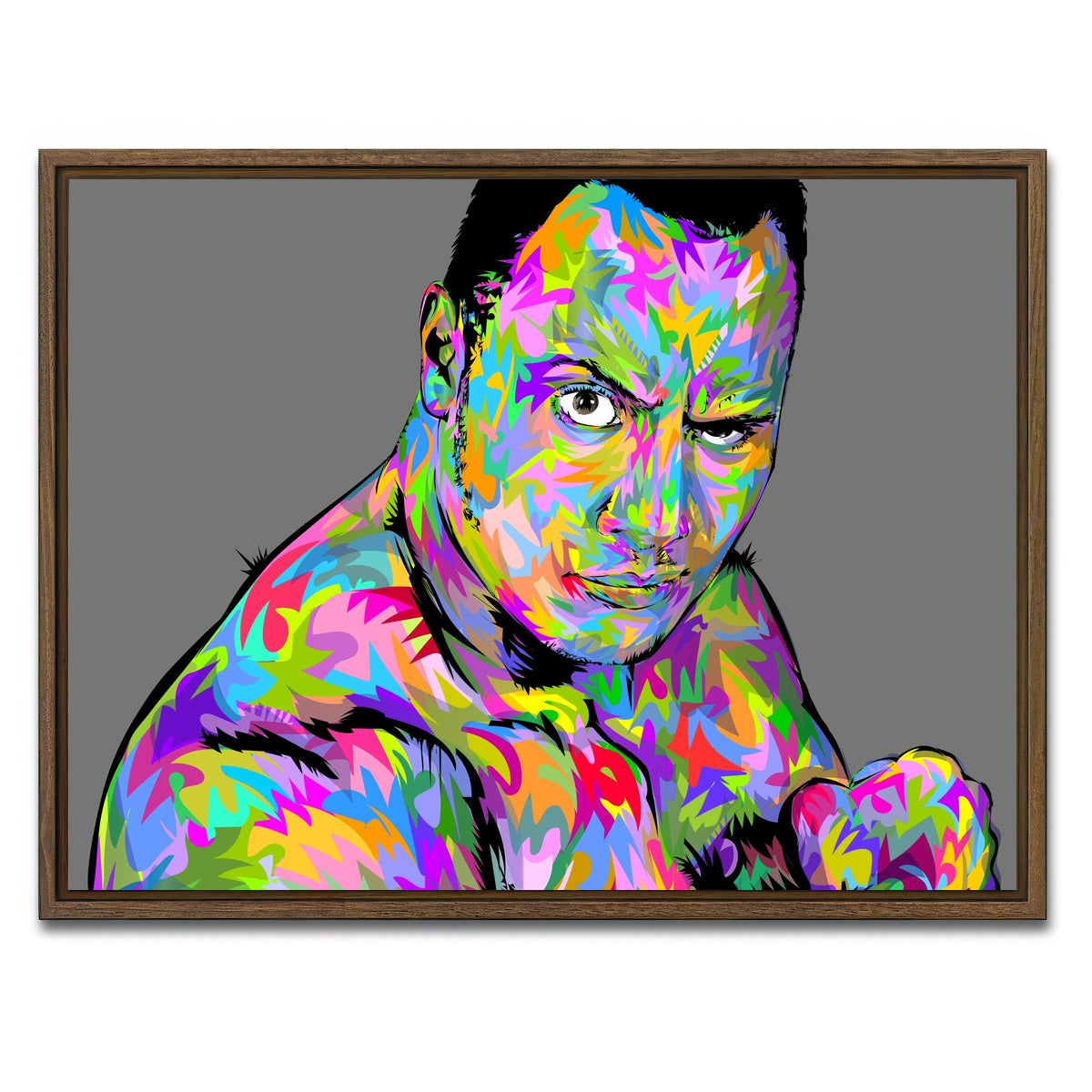 AUTO-MOCKUP WHITE | THE ROCK | 1 Piece | Walnut Framed Canvas | group=4x3