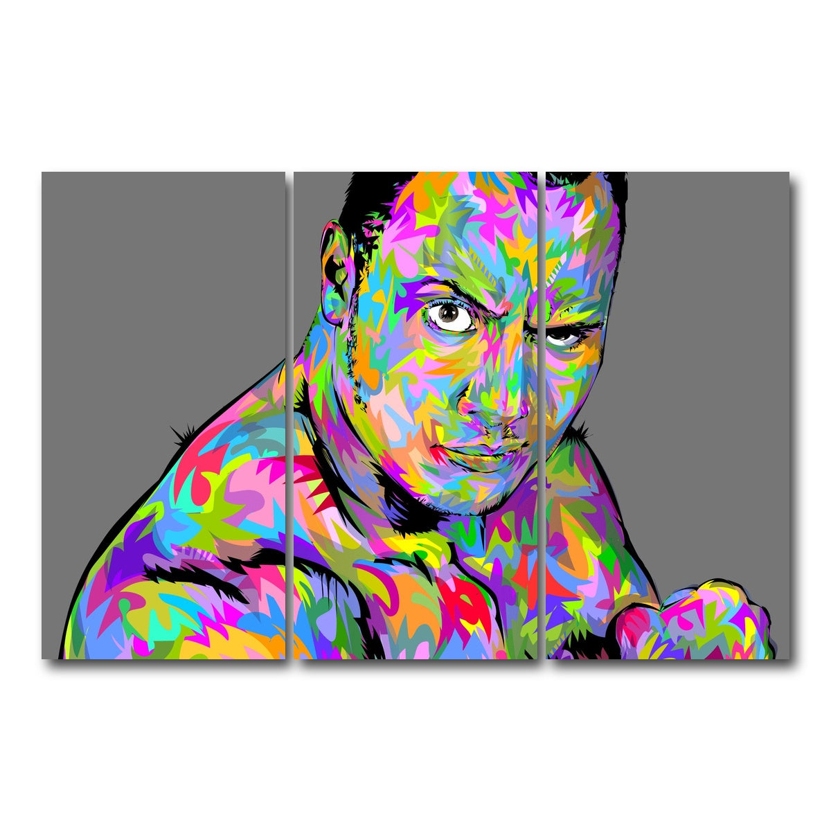 AUTO-MOCKUP WHITE | THE ROCK | 3 Piece | Gallery Wrap Canvas | group=12x24