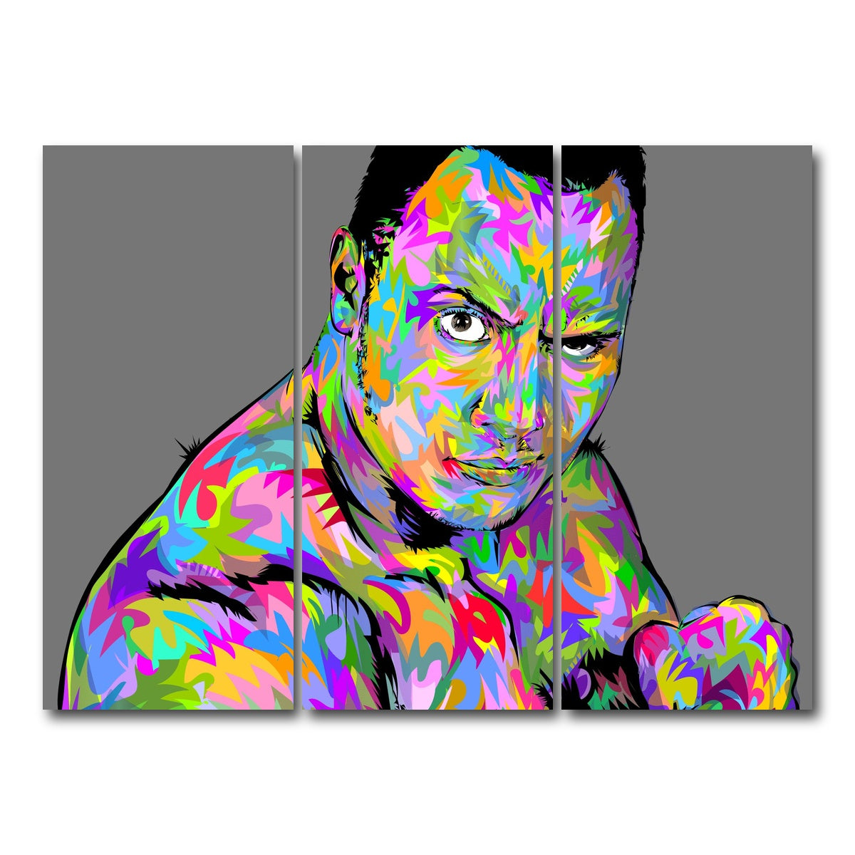 AUTO-MOCKUP WHITE | THE ROCK | 3 Piece | Gallery Wrap Canvas | group=8x18