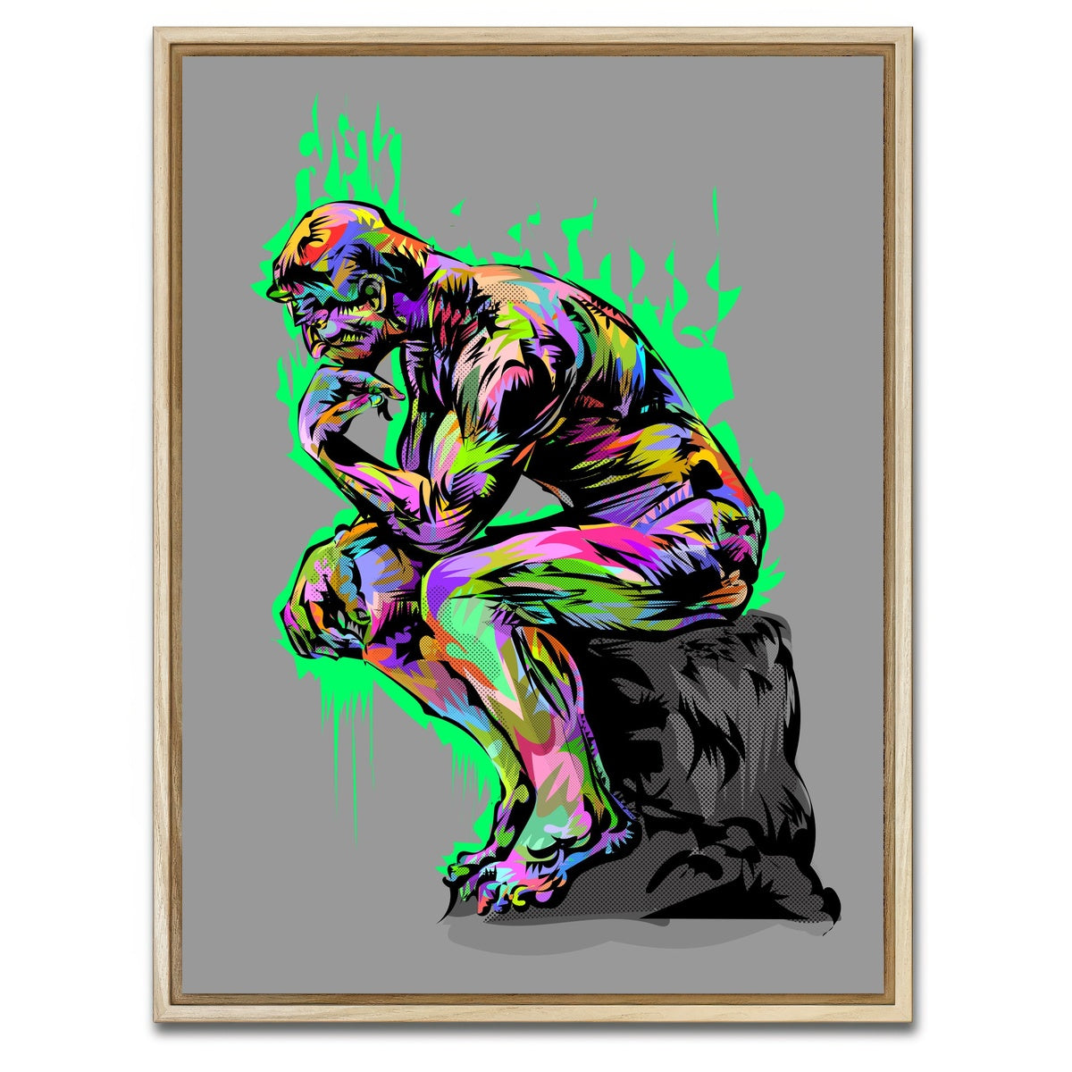 AUTO-MOCKUP WHITE | THINKER | 1 Piece | Natural Framed Canvas | group=3x4