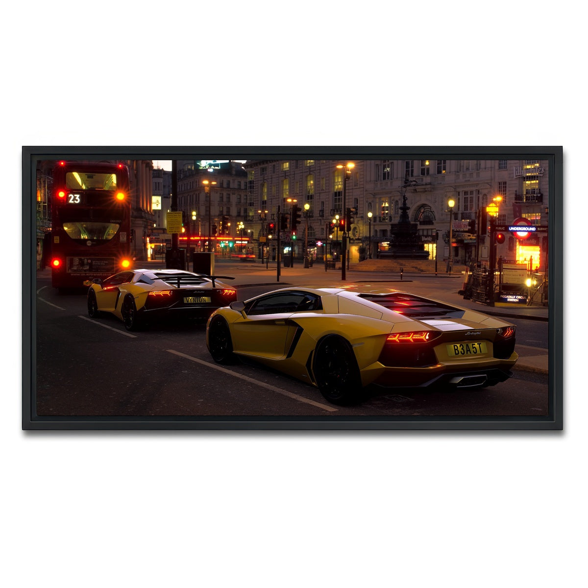 AUTO-MOCKUP WHITE | TRAFFIC JAM | 1 Piece | Black Framed Canvas | group=2x1